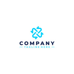 initial letter N logo design