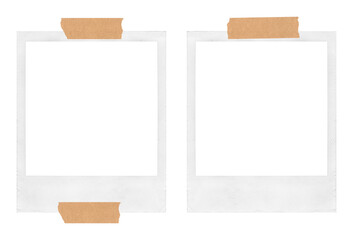 Empty Polaroid photo frames on transparent background	
