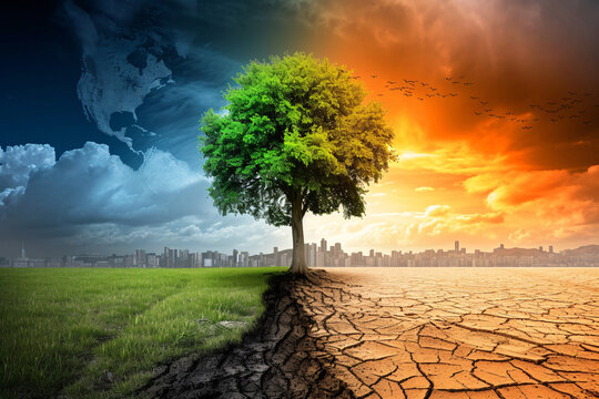 Climate change concept, climate crisis, 
