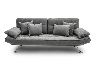 Grey sofa isolated on a white background.