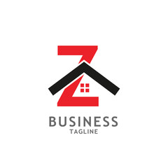 Initial Letter Z with Home Business logo Design Template