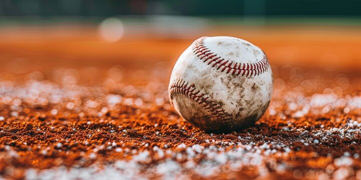 Baseball closeup photo for professional sports and athletic recreation