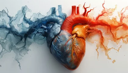 Foto op Plexiglas Human circulatory system. Medically accurate animation of heart with vanities and arteries,generative ai © Suralai