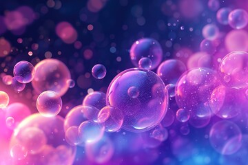 Abstract background with spheres and bubbles