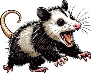 Obraz premium illustration of a cartoon opossum 