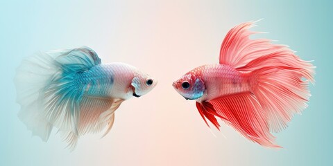 Tropical fish in love mating, 