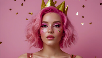 portrait of a beautiful woman celebrating valentine