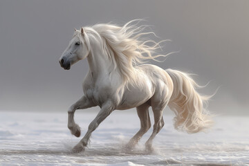 Fototapeta premium Ethereal White Unicorn Grace