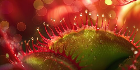 Closeup photo of a venus flytrap plant - obrazy, fototapety, plakaty