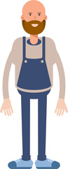 Male Barista Character Standing
