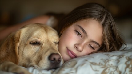 women and a dog created by ai