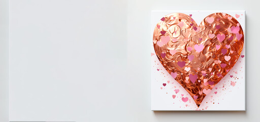 rose gold abstract heart shape background for Christmas and Valentine