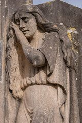 crying woman, Mut Tomas family grave, Llucmajor cemetery, Mallorca, Balearic Islands, Spain