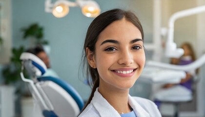 Smiling patient at a dental clinic
