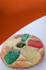 Pumpkin ensaimada, typical of the last days before beginning the period of Lent, Mallorca, Balearic Islands, Spain