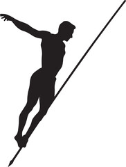 pole vault silhouette vector illustration