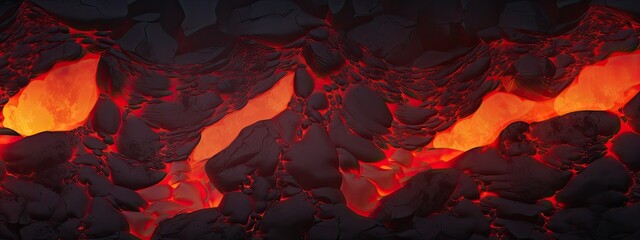 Abstract background of extinct lava with red and yellow gaps. banner, wallpaper