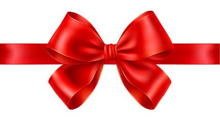 Fototapeta premium Shiny red satin ribbon isolated on transparent background