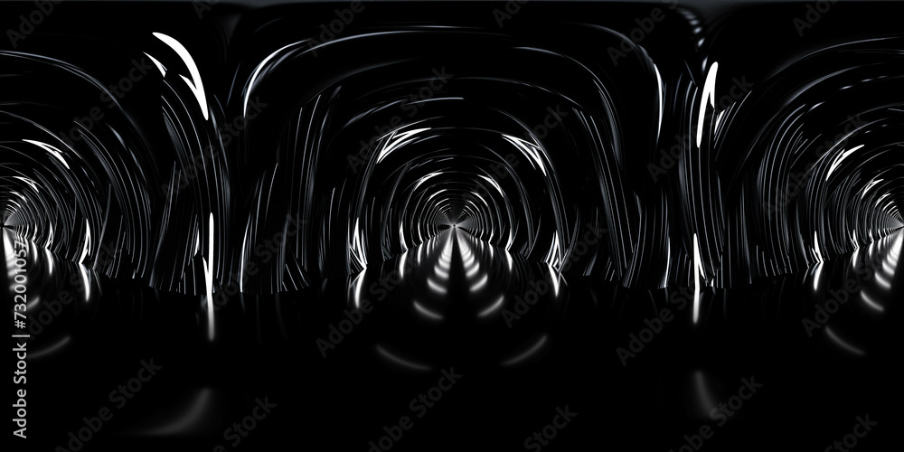 Poster view of a dark tunnel with reflections 360 panorama vr environment map