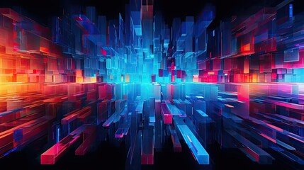 Abstract background with interlaced digital glitch and distortion effect. Futuristic cyberpunk design. cyberpunk aesthetic techno neon colors
