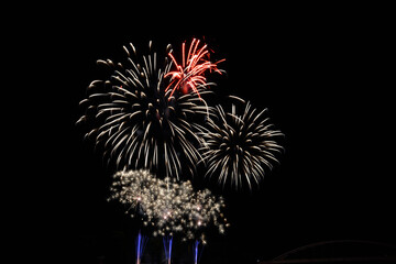 Fireworks in Szeged at night
