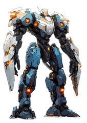 Fototapeta premium robot cyborg soldier, anime mecha battle suit