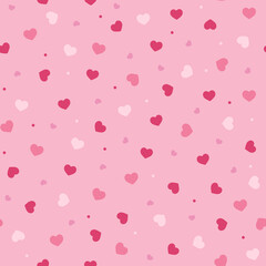  Little pink hearts in seamless pattern. 14 february Valentine backdrop.  Simple background for printing on fabric, paper for scrapbooking, gift wrap, wallpapers.