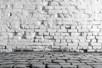 White brick Wall panoramic background