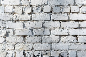 White painted brick wall background