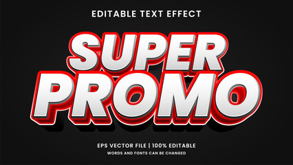 Fototapeta na wymiar Super sale promo 3d editable text effect