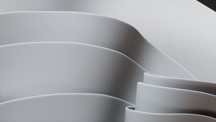 3D rendered image. Close up shot of abstract shape white wavy cloth. 