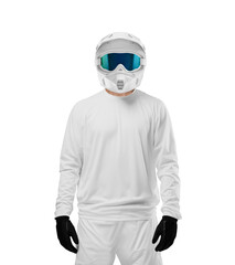 a image of a white motocross gear isolated on a white background