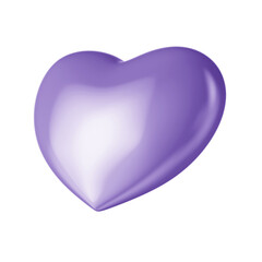3D Lilac Metallic Heart
