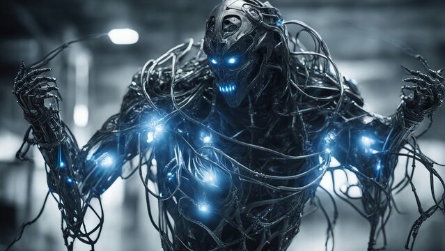 devil in the night A dementor dragon demon that has been corrupted by a virus that turns it into a cyborg.  