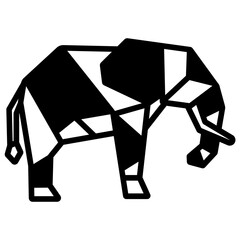 Elephant glyph and line vector illustration