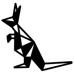 Kangaroo glyph and line vector illustration
