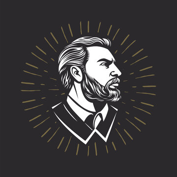 Illustration of a man on a black background.