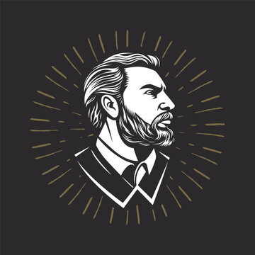 Illustration of a man on a black background.