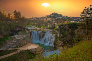 Jajce town in Bosnia and Herzegovina, famous for the beautiful Pliva waterfall