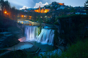 Jajce town in Bosnia and Herzegovina, famous for the beautiful Pliva waterfall