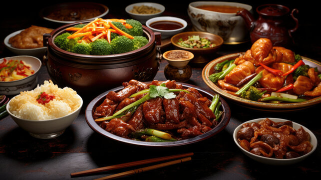 Photo chinese food traditional cuisine dishes