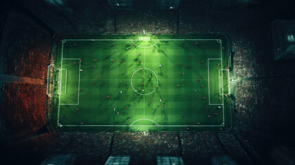 plan view of football match