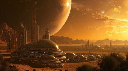 Imagining human settlements on other planets or moons