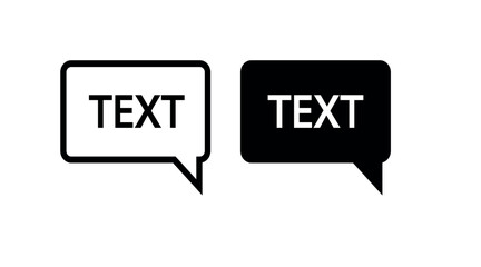 Text Icon. Vector isolated editable black and white ilustration