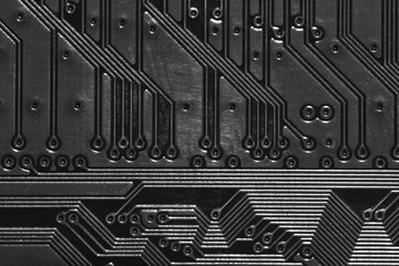 Chips and electronic components closeup. Background for web design.