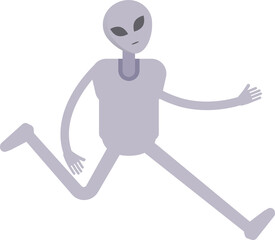 Alien Character Running Illustration
