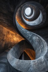 a modern art piece designed as a towering spiral