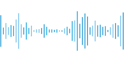 Audio wave on blue