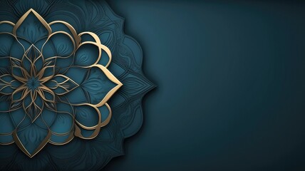 Luxury ramadan background with blueish arabesque pattern arabic islamic east style. - obrazy, fototapety, plakaty