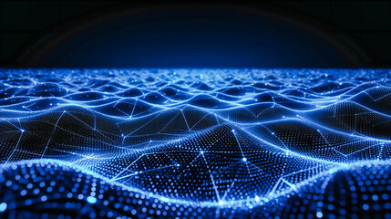 Digital abstract background in blue, representing the intricate connections of modern science and technology